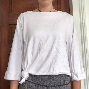 White FRAME french terry sweater